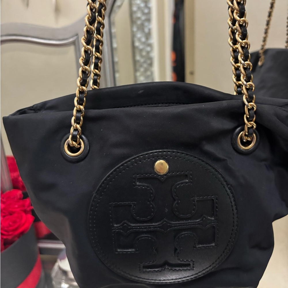 Tory Burch Black Bag with Gold Chain